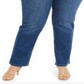 Calça jeans feminina Ella Straight Leg, azul, tamanho 14 W, da Style &amp; Co