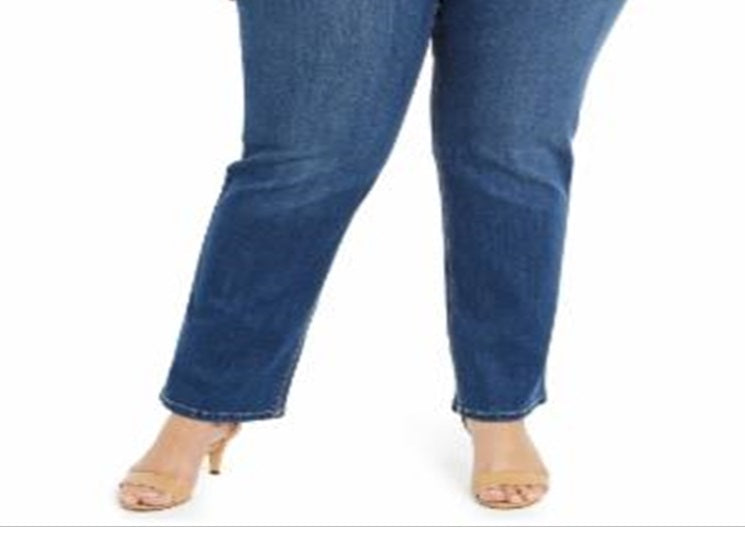Calça jeans feminina Ella Straight Leg, azul, tamanho 14 W, da Style &amp; Co