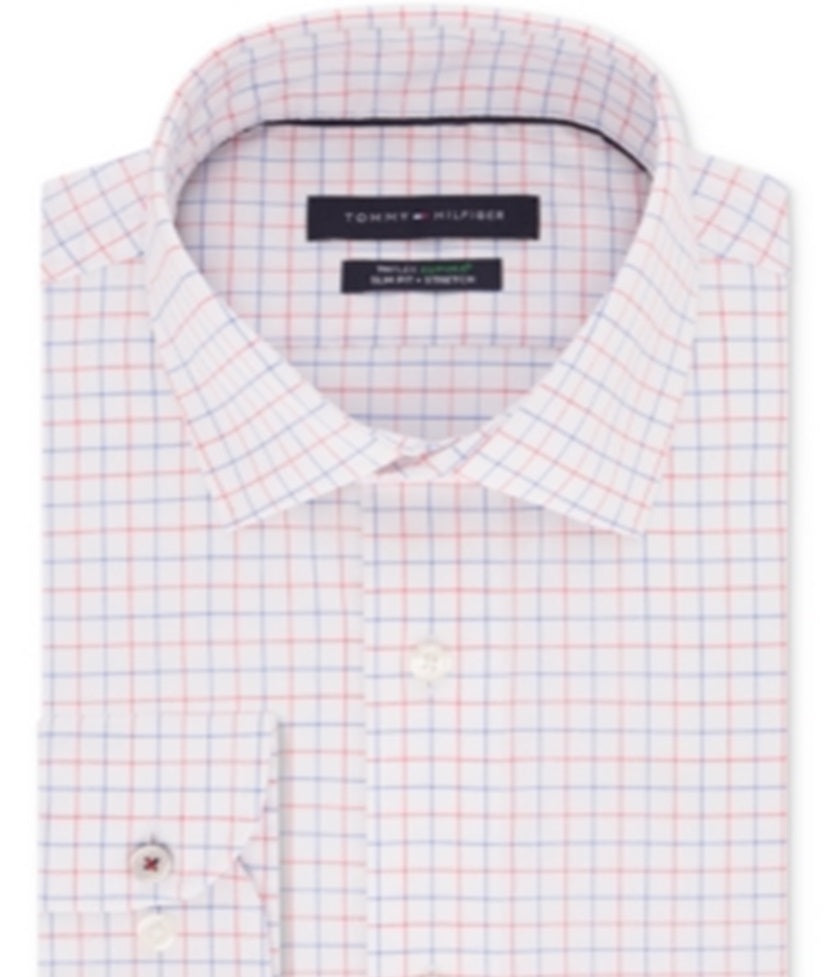 Camisa social masculina Tommy Hilfiger Slim Fit Professional vermelha tamanho G