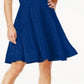 Vestido feminino Charter Club com ajuste evasê e renda, azul, tamanho pequeno