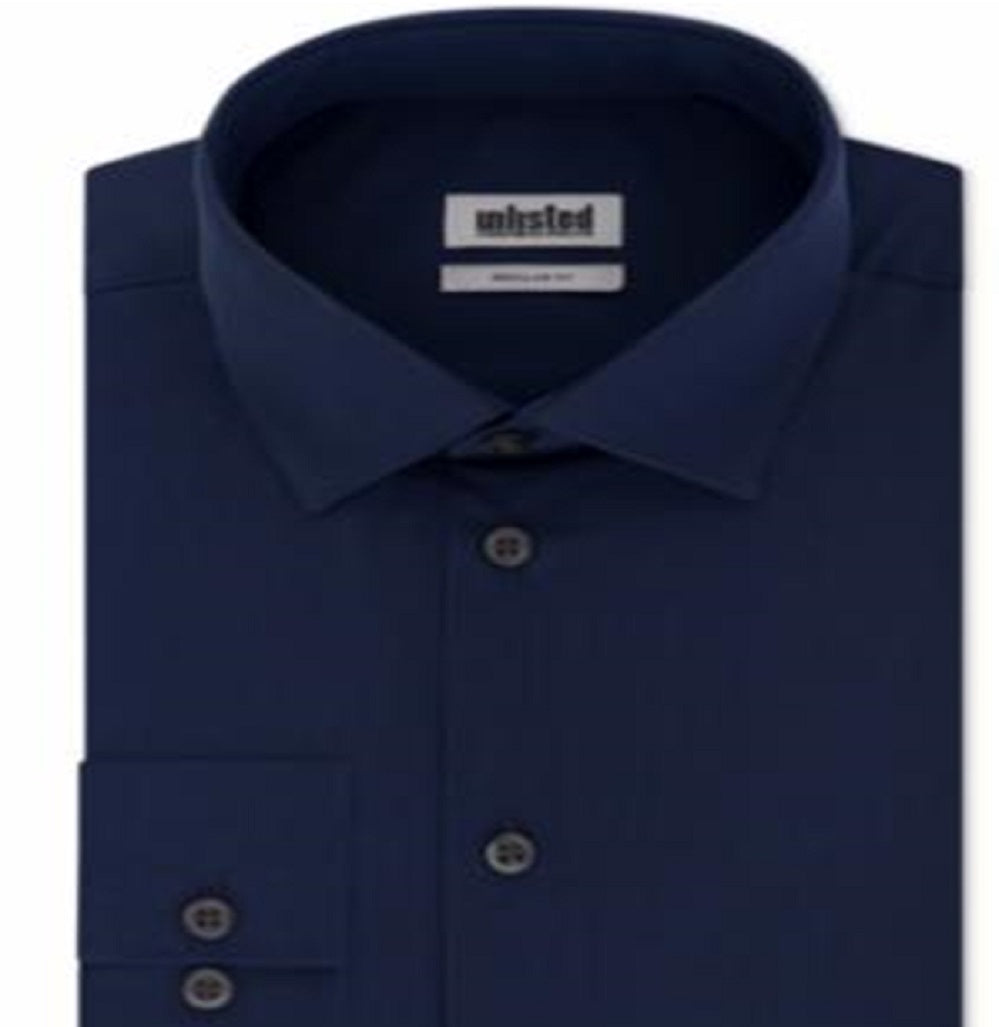 Camisa social masculina Kenneth Cole Regular Fit Solid Azul Tamanho G