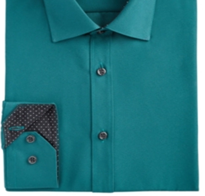 Camisa social masculina slim fit lisa verde tamanho GG da Society Of Threads