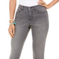 Jeans feminino com controle de barriga e bolso brilhante Style &amp; Co, cinza, tamanho 14, pequeno