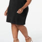 Vestido feminino plus size sem mangas e com zíper, tamanho 1X, preto, da coleção JM