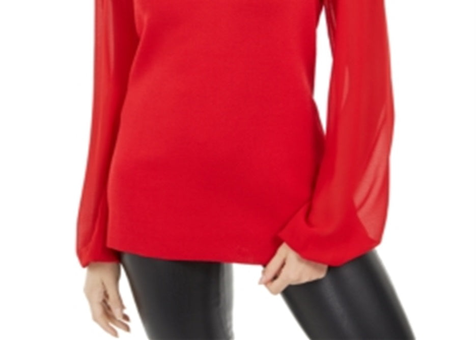 Suéter feminino com tachas e buraco de fechadura, tamanho grande, vermelho, da INC International Concepts