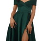 Vestido de noite feminino XSCAPE ombro a ombro verde tamanho 4
