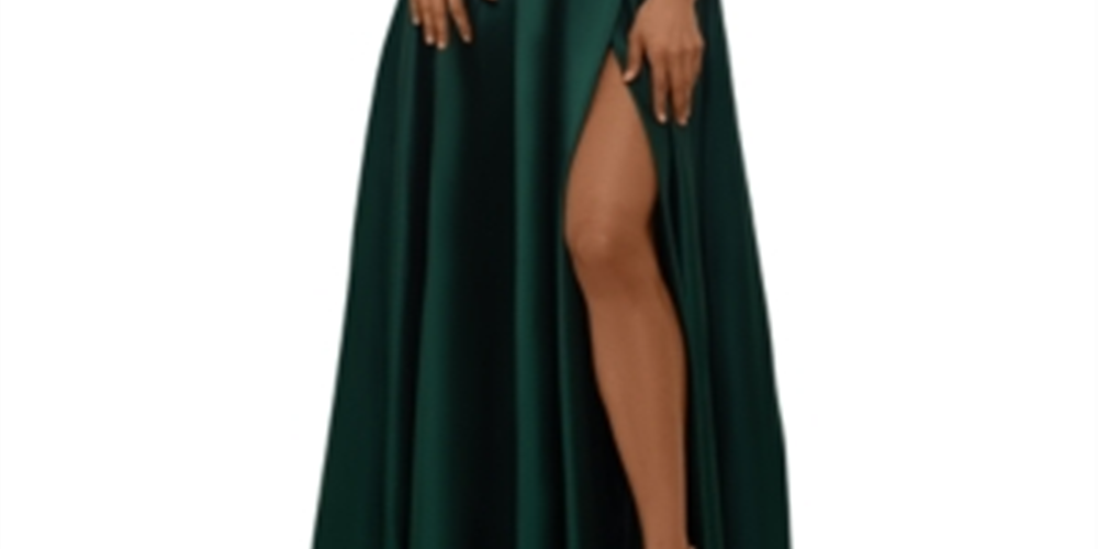 Vestido de noite feminino XSCAPE ombro a ombro verde tamanho 4