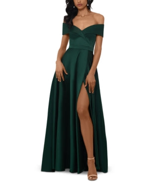 Vestido de noite feminino XSCAPE ombro a ombro verde tamanho 4