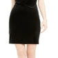 Vestido tubinho de veludo com decote em V sem mangas Bar III feminino, preto, tamanho grande