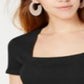 Body feminino Bar III com decote quadrado, preto, tamanho XX-G