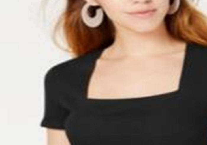 Body feminino Bar III com decote quadrado, preto, tamanho XX-G