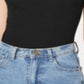 Body feminino Bar III com decote quadrado, preto, tamanho XX-G