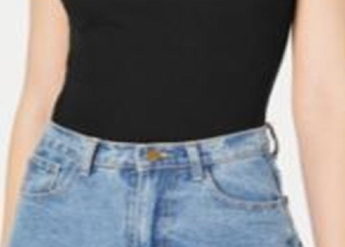 Body feminino Bar III com decote quadrado, preto, tamanho XX-G