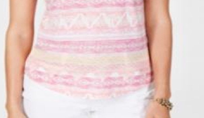 Camiseta feminina estampada em algodão estilo &amp; co, rosa, tamanho pequeno médio