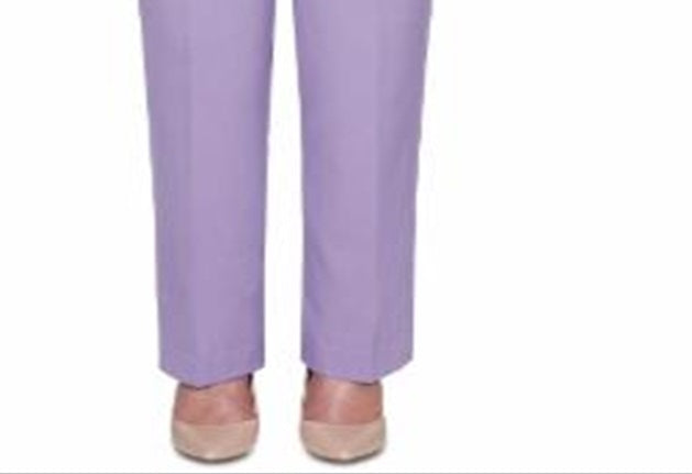 Calça feminina Alfred Dunner Loire Valley Proporcional Algodão Roxo Tamanho 10 Petite