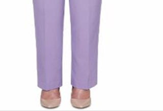 Calça feminina Alfred Dunner Loire Valley Proporcional Algodão Roxo Tamanho 10 Petite