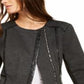 Jaqueta de couro sintético feminina para motociclista INC International Concepts, cinza, tamanho médio