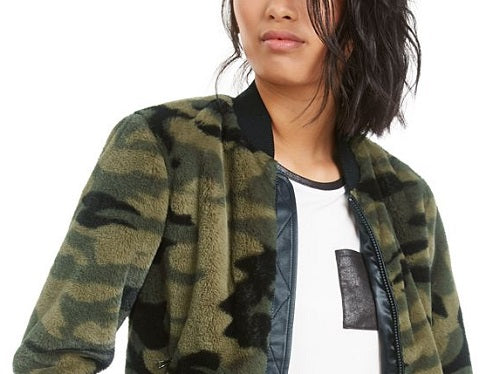 Jaqueta bomber camuflada feminina Bar III, verde, tamanho médio