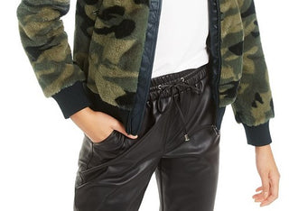 Jaqueta bomber camuflada feminina Bar III, verde, tamanho médio