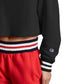 Moletom curto Champion Reverse Weave feminino, preto, tamanho X-G