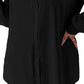 Blusa feminina plus size com fenda alta e baixa, tamanho 1X, preta, da NY Collection