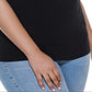 Blusa feminina Belldini com ombros descobertos e mangas longas, preta, tamanho 3X