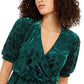 Blusa envolvente feminina Alfani Velvet Burnout, verde, tamanho M