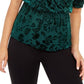 Blusa envolvente feminina Alfani Velvet Burnout, verde, tamanho M