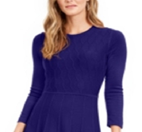 Vestido suéter texturizado feminino Jessica Howard, azul, tamanho pequeno e pequeno