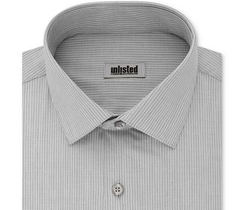 Camisa social masculina Kenneth Cole Slim Fit xadrez e listras cinza tamanho G