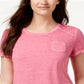 Camiseta feminina Burnout Style &amp; Co, rosa, tamanho X-S