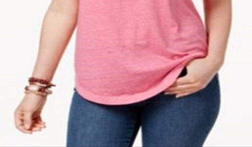 Camiseta feminina Burnout Style &amp; Co, rosa, tamanho X-S