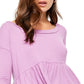 Blusa Babydoll de Malha para Meninas Free People Roxa Tamanho Médio