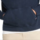 Tommy Hilfiger Suéter de algodão com estampa de logotipo masculino, manga comprida, ajuste clássico, botões, azul, tamanho P/P
