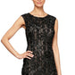Vestido formal feminino Alex Evenings, sem mangas, com decote em joia, comprimento total, estilo flare, preto, tamanho 14