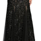 Vestido formal feminino Alex Evenings, sem mangas, com decote em joia, comprimento total, estilo flare, preto, tamanho 14