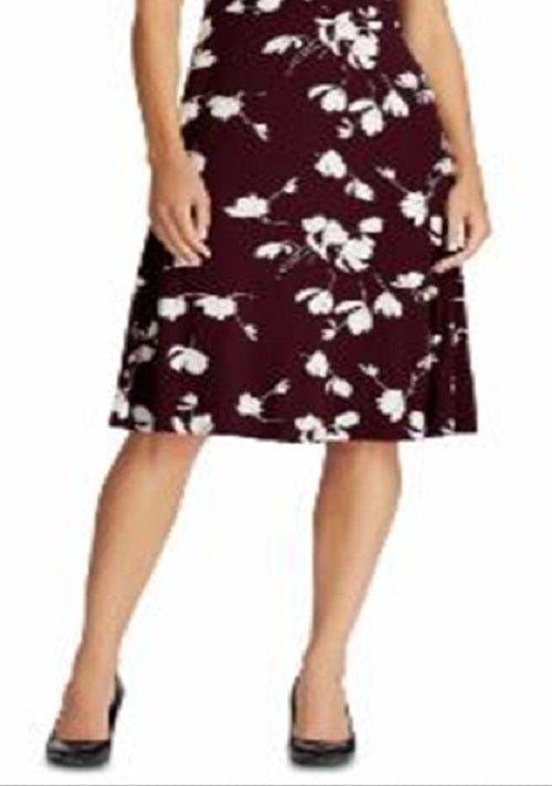 Vestido longo com decote em V e mangas curtas Ralph Lauren, tamanho 2, vinho, tamanho pequeno