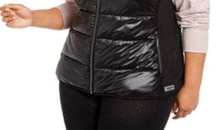 Calvin Klein Performance Plus Colete Puffer Estampado Feminino Preto Tamanho 1X