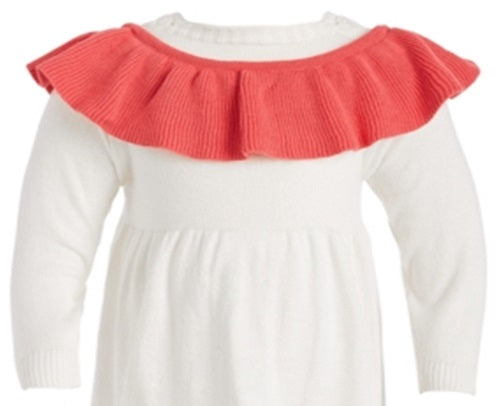 Body e suéter de algodão First Impressions para bebê menina, 2 peças, branco, tamanho 3-6 meses