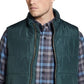 Colete masculino vintage à prova de intempéries com zíper frontal, verde, tamanho médio