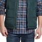 Colete masculino vintage à prova de intempéries com zíper frontal, verde, tamanho médio