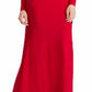Vestido de noite com sobrepeliz e detalhes em Rowenah da Ralph Lauren, tamanho 12, vermelho
