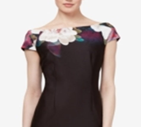 Vestido de mergulho floral feminino SL Fashions, preto, tamanho 10