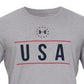 Camiseta masculina com estampa Freedom Logo da Under Armour, cinza, tamanho médio
