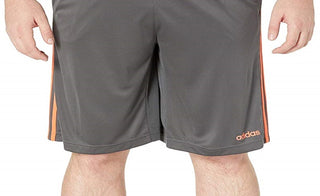 Shorts esportivos Adidas masculino com listras laterais ClimaCool cinza, tamanho XX-G