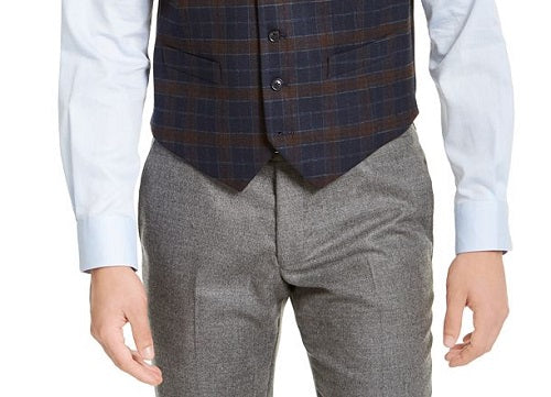 Tommy Hilfiger Colete Xadrez Stretch THFlex Modern Fit Masculino Azul Tamanho Grande