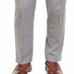 Calça de terno Ralph Lauren Classic Fit UltraFlex Stretch Stripe Masculina, cinza, tamanho 36x32