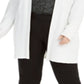 Cardigan de malha com frente aberta feminino Alfani, branco, tamanho 0X