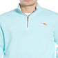 Tommy Bahama Masculino Tobago Bay Meio Zíper Pulôver Azul Tamanho XX-G