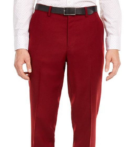 Calça social masculina Bar III Slim Fit de lã elástica, tamanho 30X30, vermelha